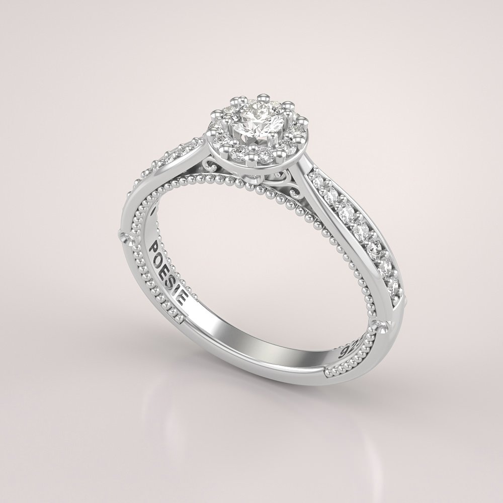 Anel de Noivado com Diamante de Laboratório