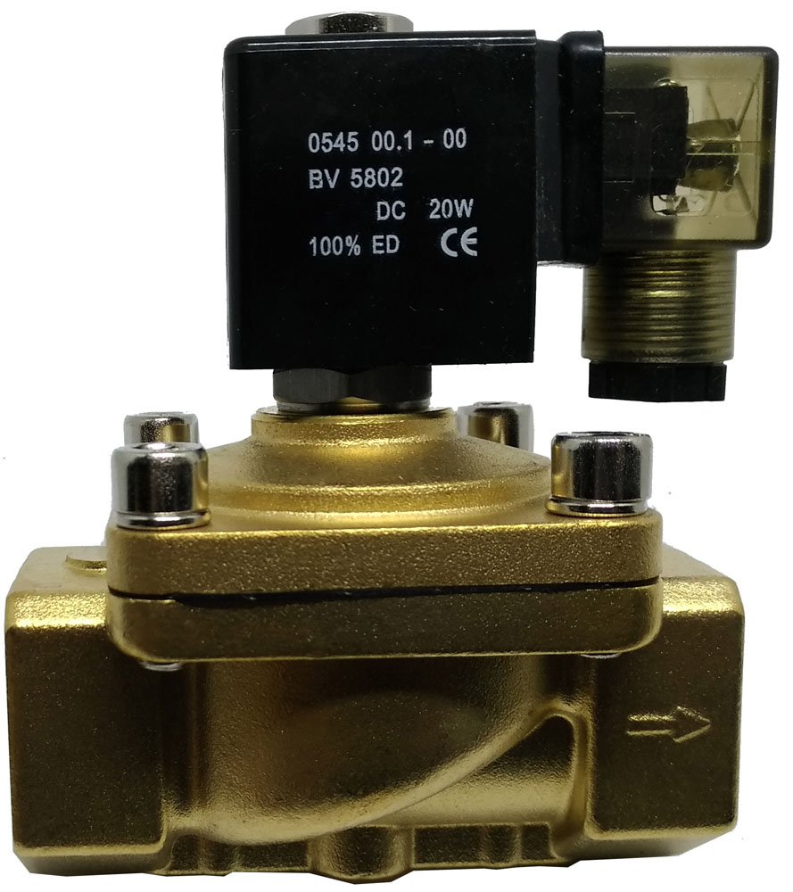 VÁLVULA SOLENOIDE 1 POLEGADA 2/2 VIAS NF KFF AR ÁGUA ÓLEO AÇÃO DIRETA-PU22008