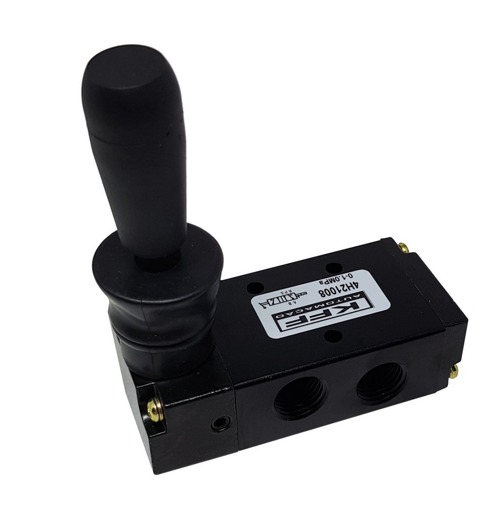 VÁLVULA ALAVANCA PNEUMÁTICA MOLA 5/2 VIAS 1/4 KFF SÉRIE 200-4H21008S