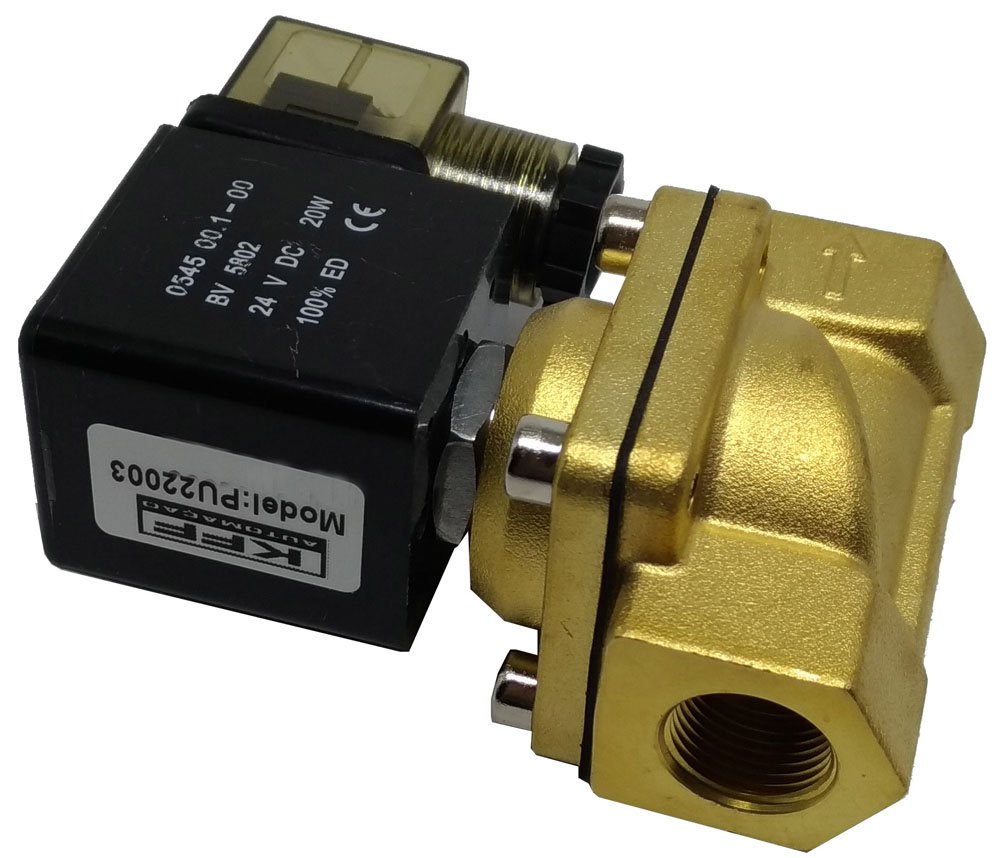 VÁLVULA SOLENOIDE 2 VIAS 3/8 NF KFF AR ÁGUA ÓLEO AÇÃO DIRETA-PU22003