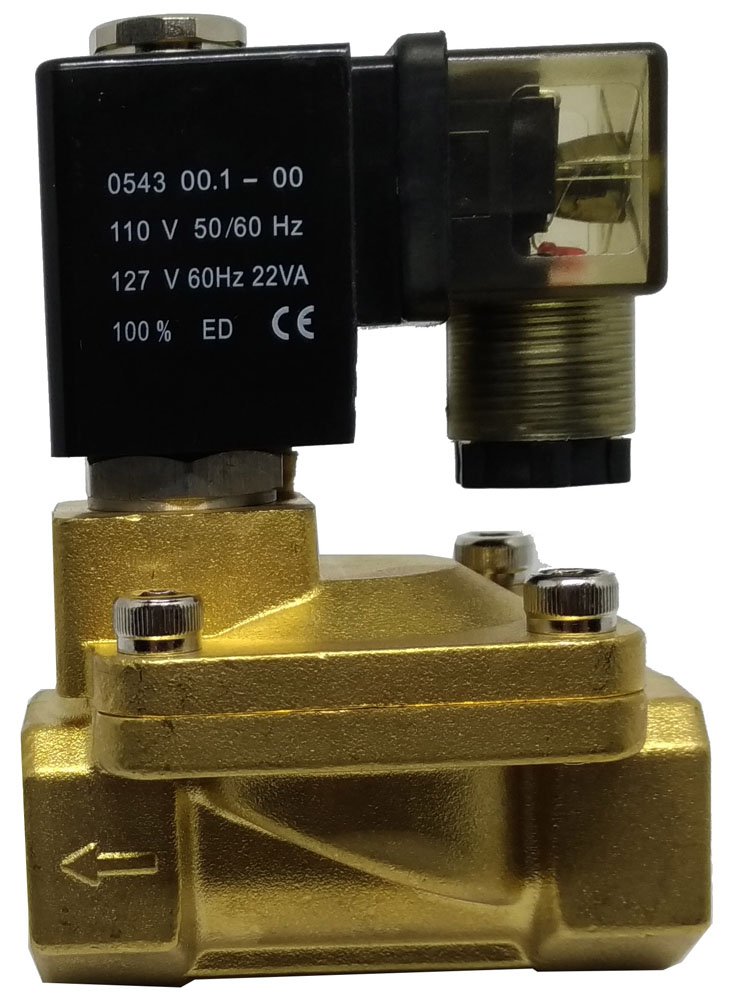 VÁLVULA SOLENOIDE 3/4 2/2 VIAS NF KFF AR ÁGUA ÓLEO SERVO-OPERADA-PU22506