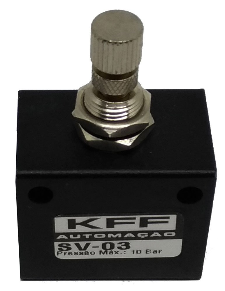 VÁLVULA CONTROLE DE FLUXO PNEUMÁTICA 3/8 KFF UNIDIRECIONAL-SV03
