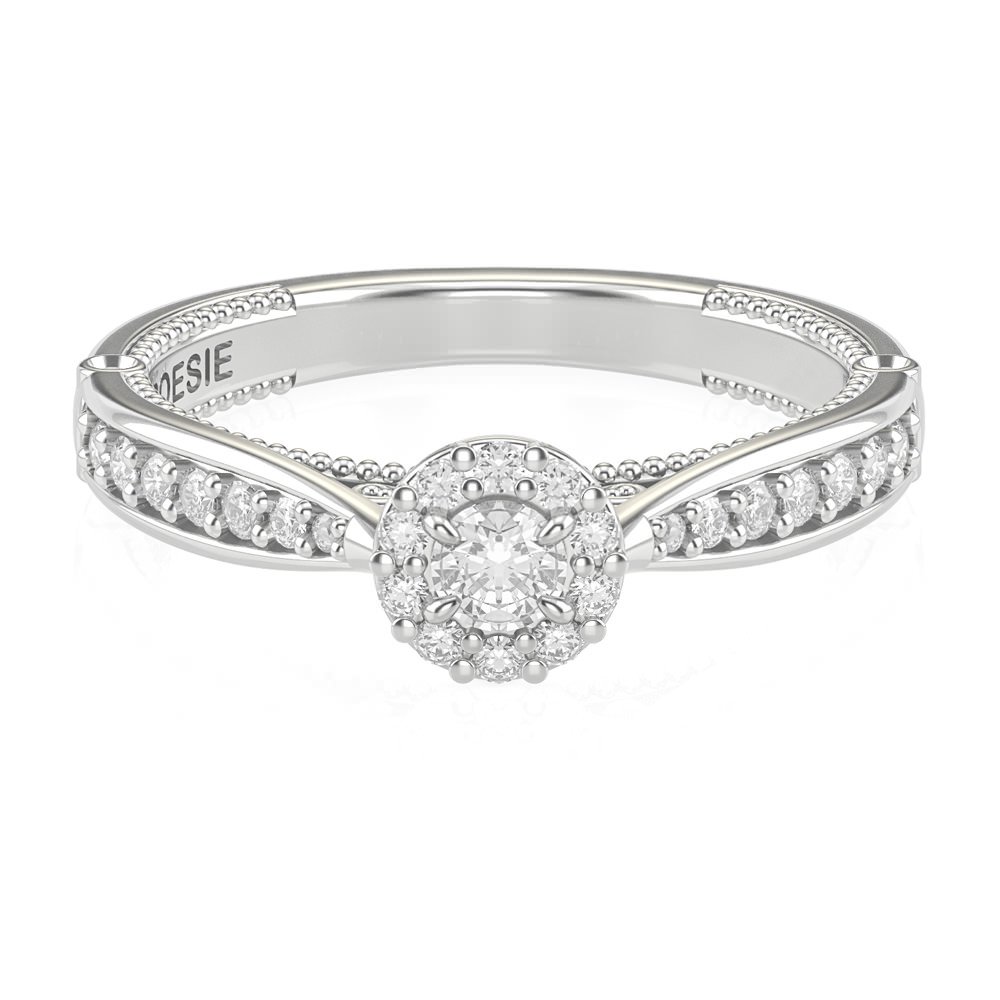 Anel de Noivado Uni Princess Prata (diamantes de laboratório)