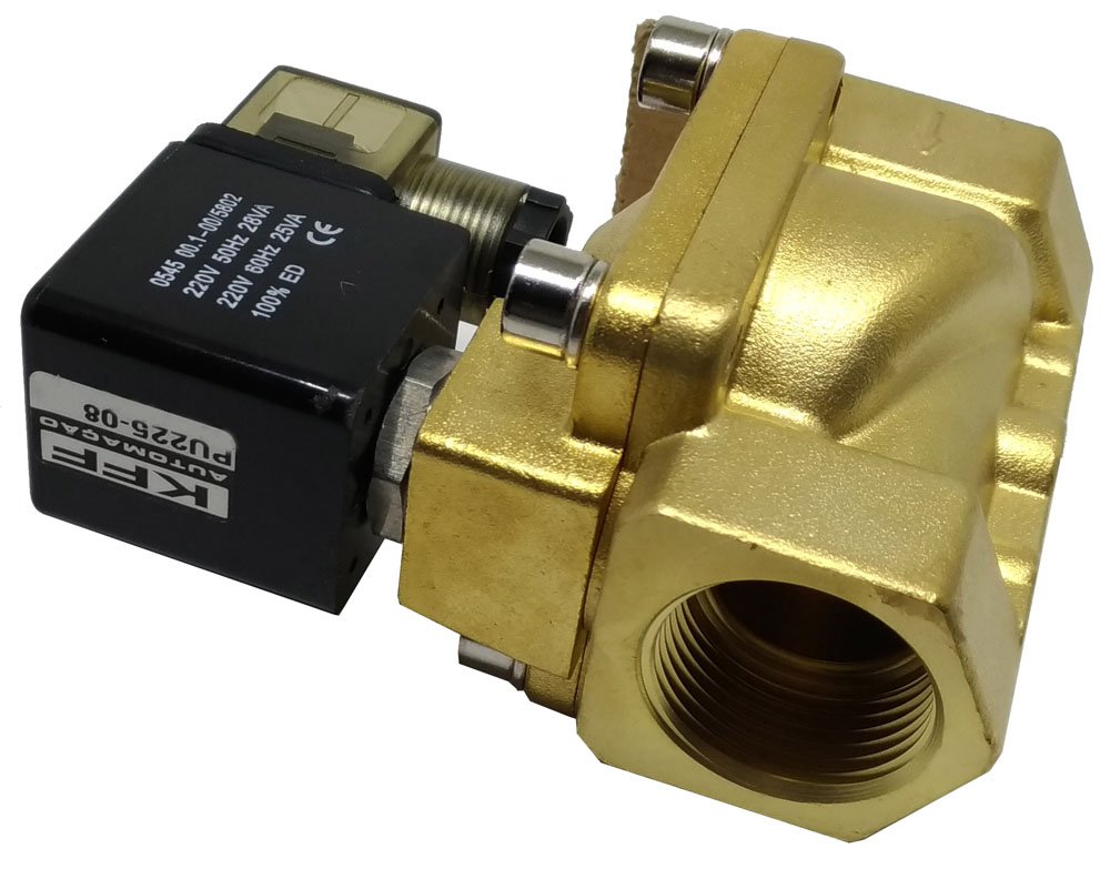 VÁLVULA SOLENOIDE 1 POLEGADA 2/2 VIAS NF KFF AR ÁGUA ÓLEO SERVO-OPERADA-PU22508