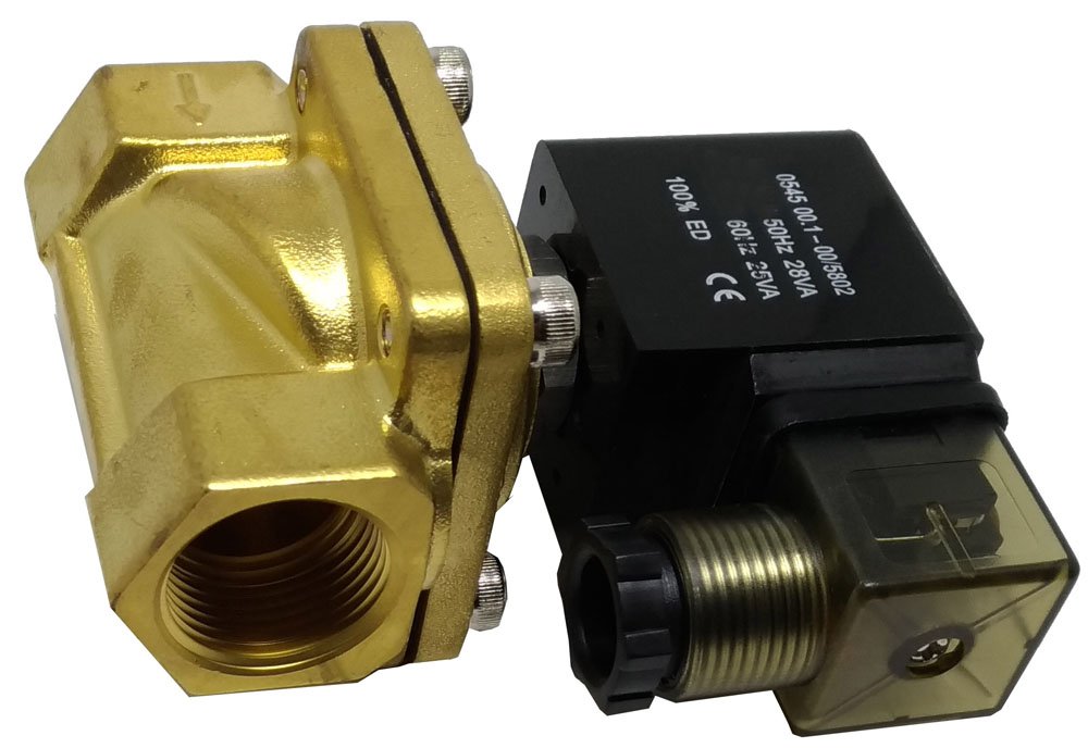 VÁLVULA SOLENOIDE 3/4 2/2 VIAS NF KFF AR ÁGUA ÓLEO AÇÃO DIRETA-PU22006