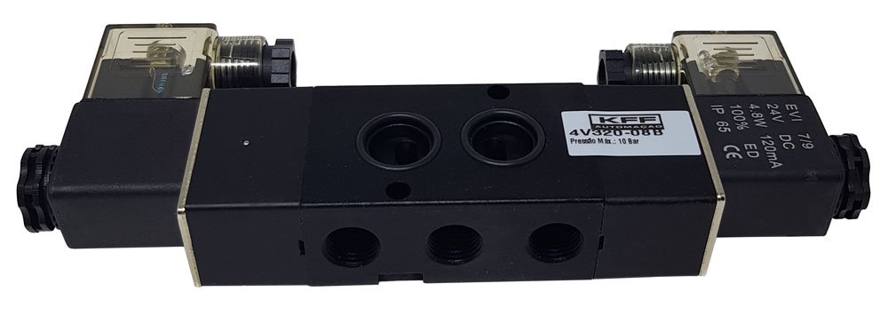 VÁLVULA NAMUR 5/2 VIAS 1/4 KFF DUPLO SOLENOIDE SÉRIE 300-4V32008B