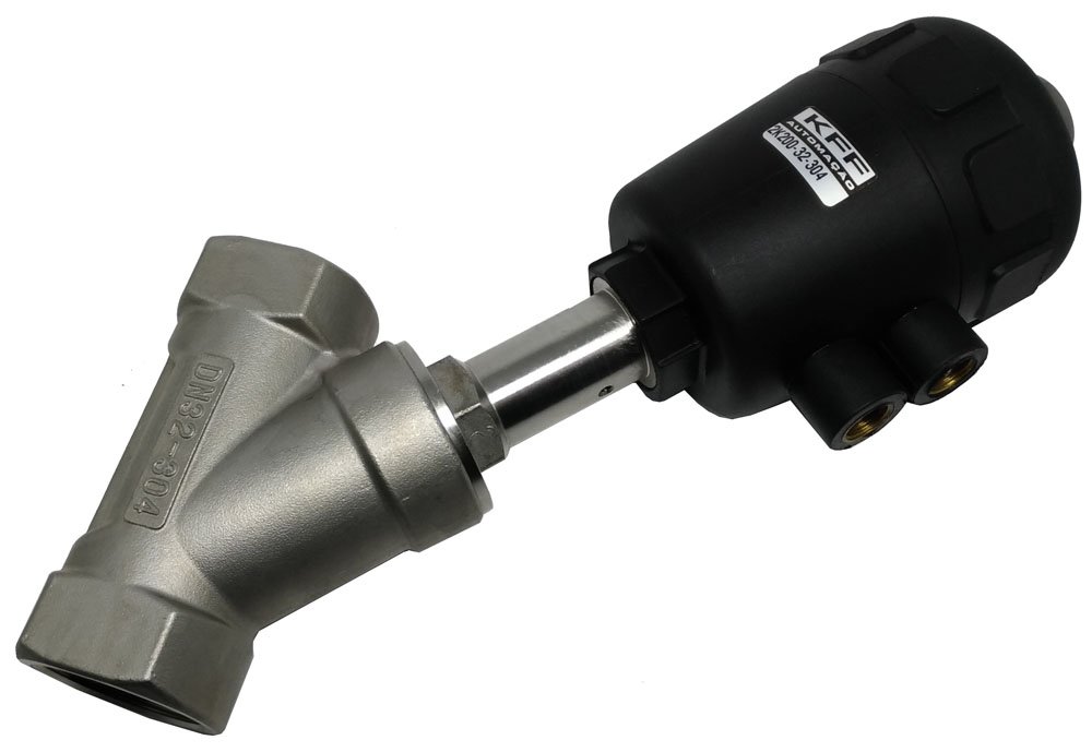 VÁLVULA ANGULAR PNEUMÁTICA 2 VIAS 11/4 INOX 304-2K20032304