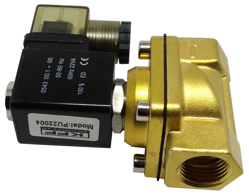 VÁLVULA SOLENOIDE 1/2 POLEGADA 2/2 VIAS NF KFF AR ÁGUA ÓLEO AÇÃO DIRETA-PU22004