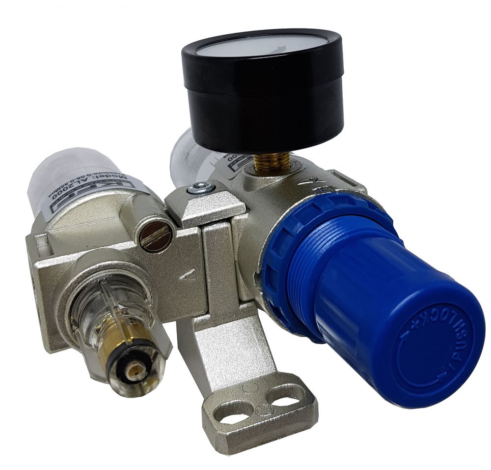 FILTRO REGULADOR E LUBRIFICADOR 1/4 KFF SÉRIE AFC TAMANHO MINI 0-10 BAR DRENO MANUAL-AFC2000