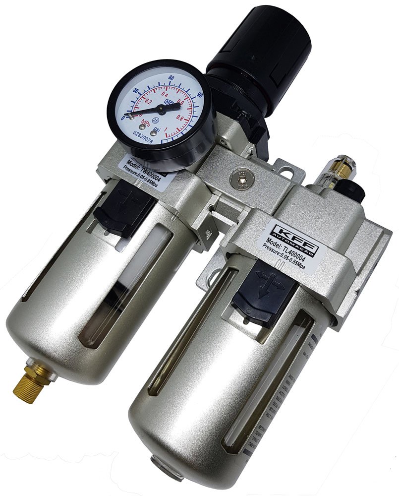 CONJUNTO LUBRIFIL 1/2 KFF COPO PROTETOR ALUMÍNIO 0-10 BAR DRENO MANUAL-TC401004