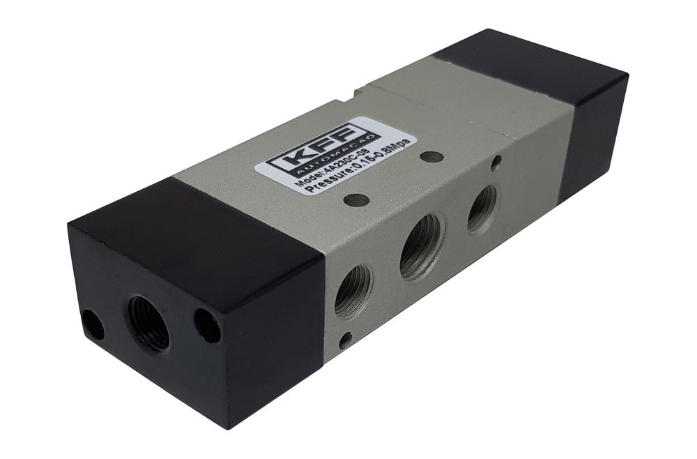 VÁLVULA DUPLO PILOTO 5/3 VIAS CENTRO FECHADO 1/4 KFF SÉRIE 200-4A230C08