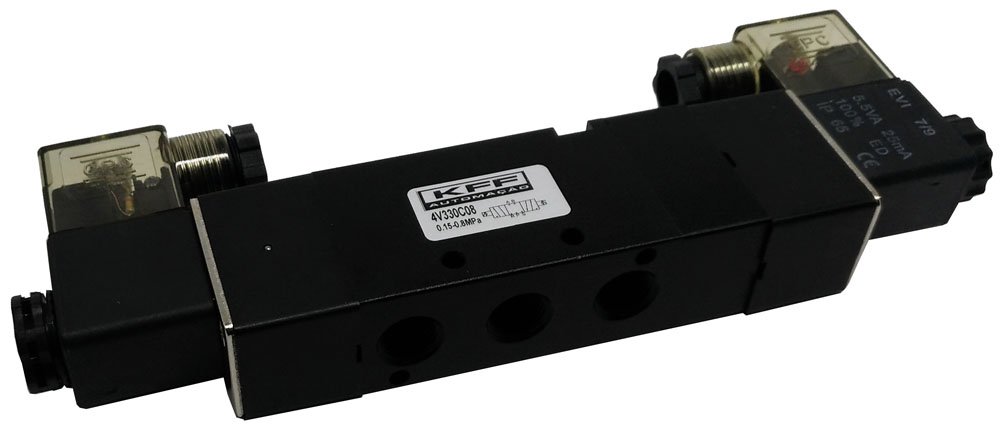 VÁLVULA SOLENOIDE 5/3 VIAS 1/4 KFF SÉRIE 300-4V330C08