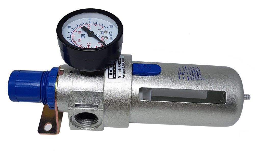 FILTRO REGULADOR DE AR COMPRIMIDO 1/2 KFF SÉRIE BFR 0-10 BAR DRENO MANUAL-BFR4000