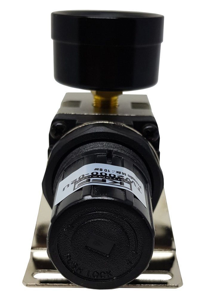 FILTRO E REGULADOR DE AR COMPRIMIDO 1/4 KFF TAMANHO MINI 0-10 BAR DRENO MANUAL-TW200002UG