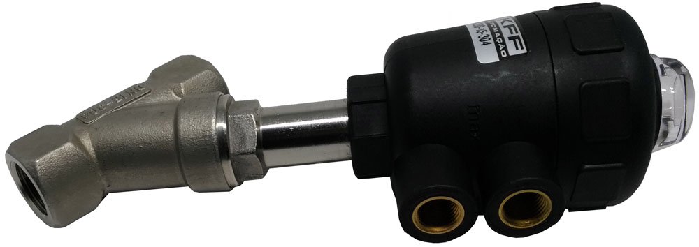 Válvula Angular Pneumática 2 Vias 1/2 Inox 304 - Polybelt Válvula Angular Pneumática-2K20015304