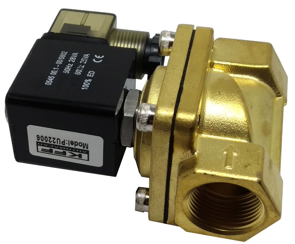 VÁLVULA SOLENOIDE 3/4 2/2 VIAS NF KFF AR ÁGUA ÓLEO AÇÃO DIRETA-PU22006