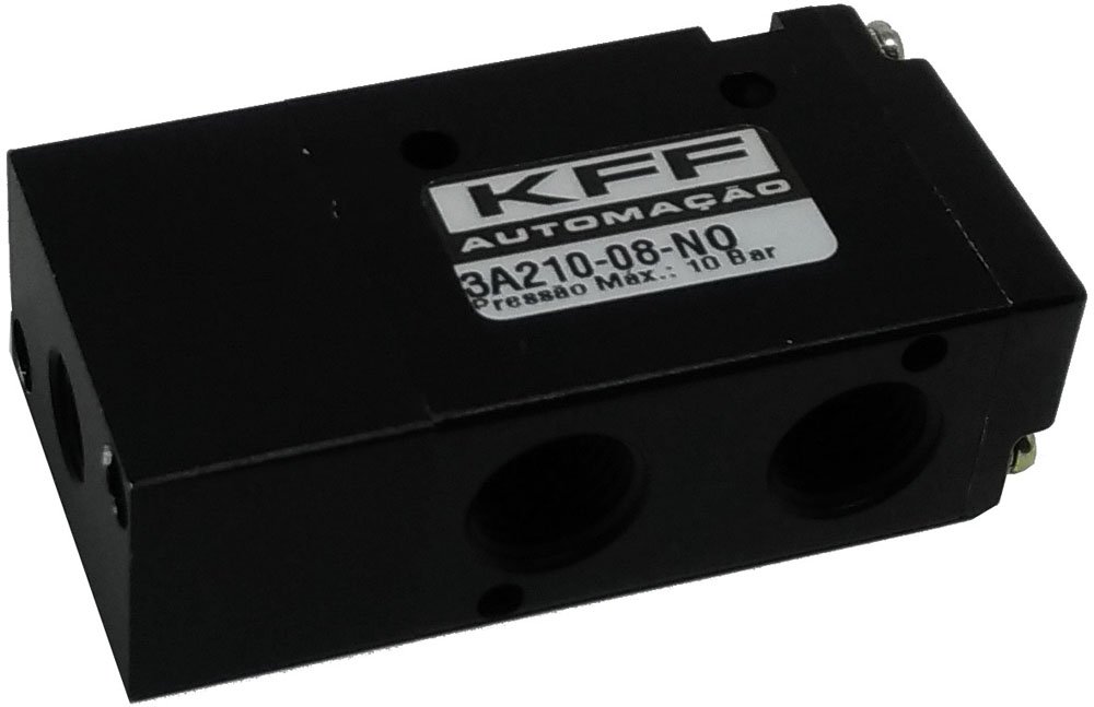 VÁLVULA SIMPLES PILOTO 3/2 VIAS 1/4 NORMAL ABERTA KFF SÉRIE 100-3A21008NA