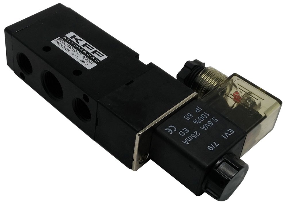 VÁLVULA 5/2 VIAS PNEUMÁTICA SIMPLES SOLENOIDE 3/8 KFF SÉRIE 300-4V31010