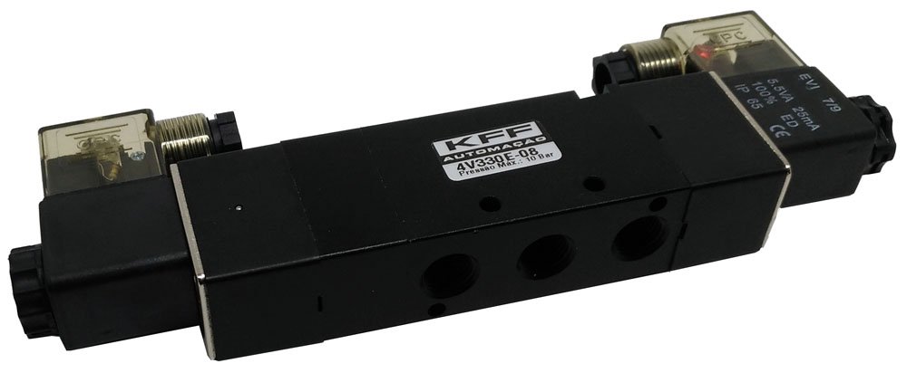 VÁLVULA 5/3 VIAS CENTRO ABERTO NEGATIVO 1/4 KFF SÉRIE 300-4V330E08