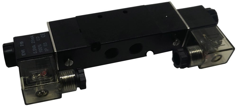 VÁLVULA PNEUMÁTICA DUPLO SOLENOIDE 5/2 VIAS 1/4 KFF SÉRIE 300-4V32008