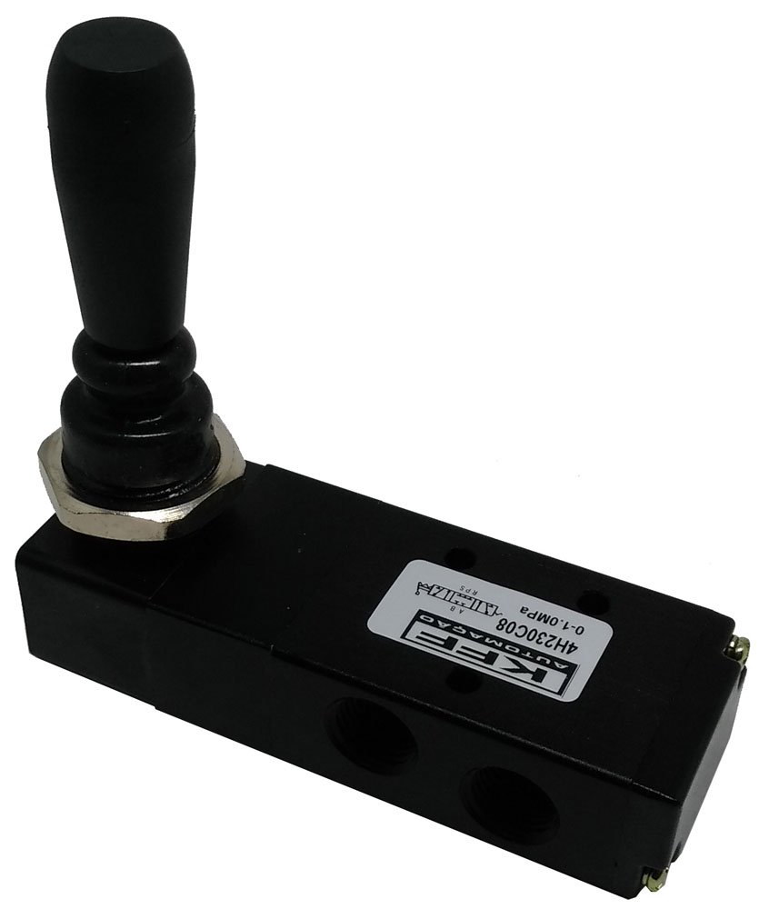 VÁLVULA ALAVANCA PNEUMÁTICA TRAVA 5/3 VIAS CENTRO FECHADO 1/4 KFF SÉRIE 200-4H230C08