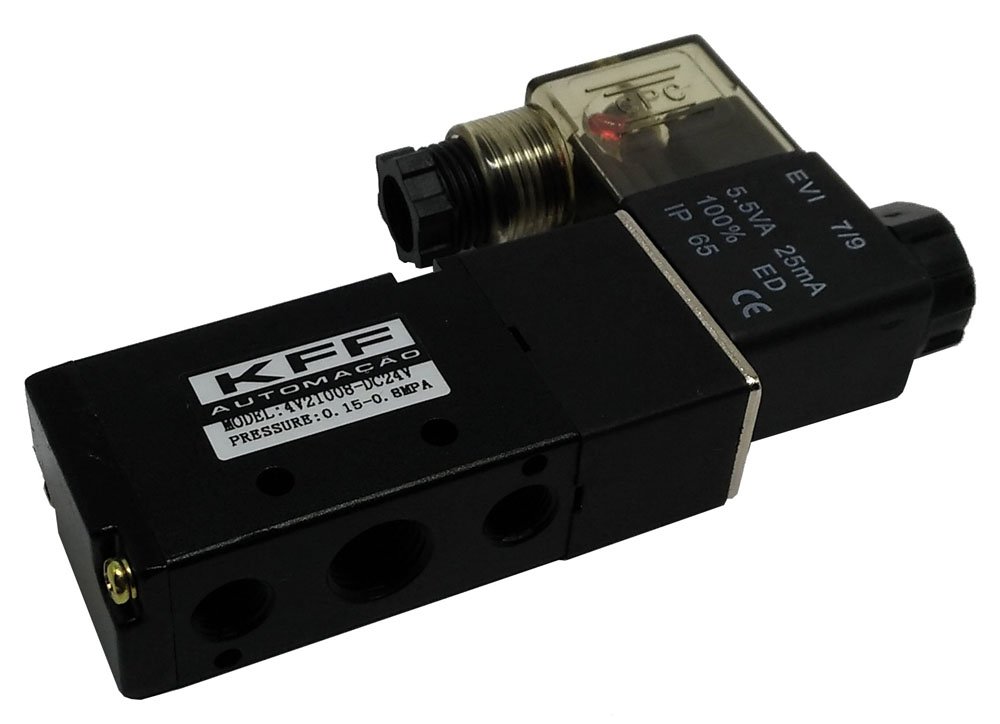 VÁLVULA 5 2 VIAS RETORNO POR MOLA 1/4 KFF SÉRIE 200-4V21008