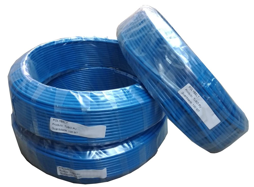 MANGUEIRA TUBO DE POLIURETANO PU 16MM AZUL PARA AR COMPRIMIDO-PU16X11AZ