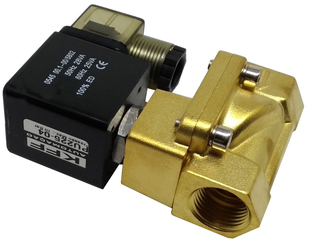 VÁLVULA SOLENOIDE 2 VIAS 3/8 NF KFF AR ÁGUA ÓLEO SERVO-OPERADA-PU22503