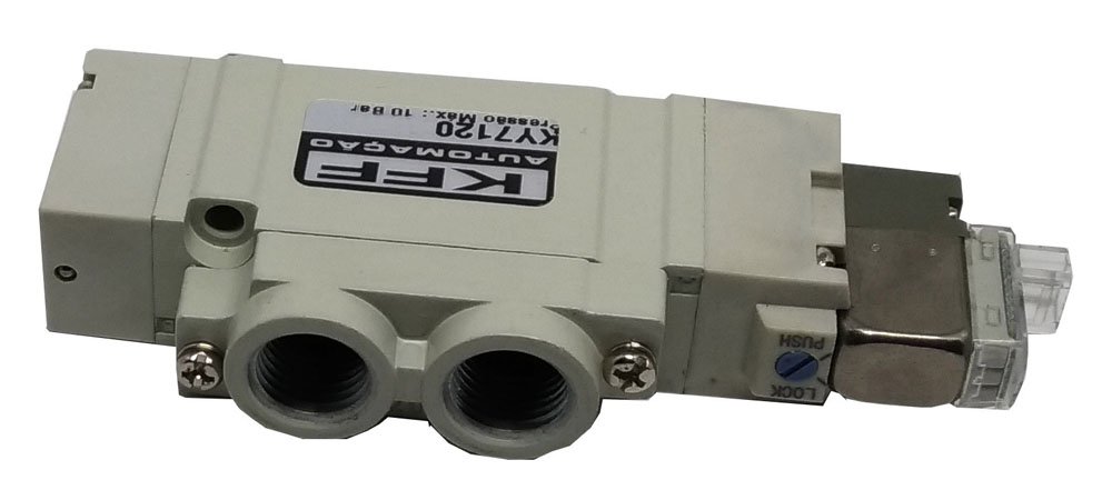 VÁLVULA SOLENOIDE 5 VIAS RETORNO MOLA 1/4 KFF BAIXO CONSUMO-KY712002