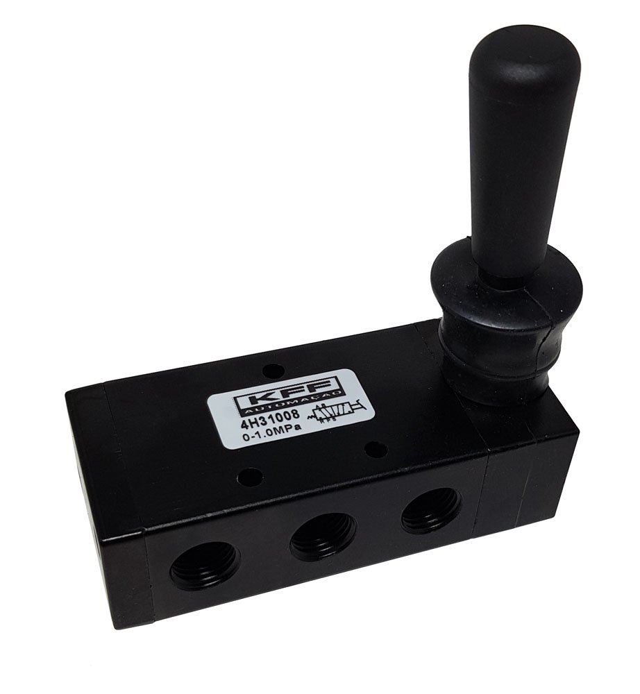 VÁLVULA ALAVANCA PNEUMÁTICA MOLA 5/2 VIAS 1/4 KFF SÉRIE 300-4H31008S