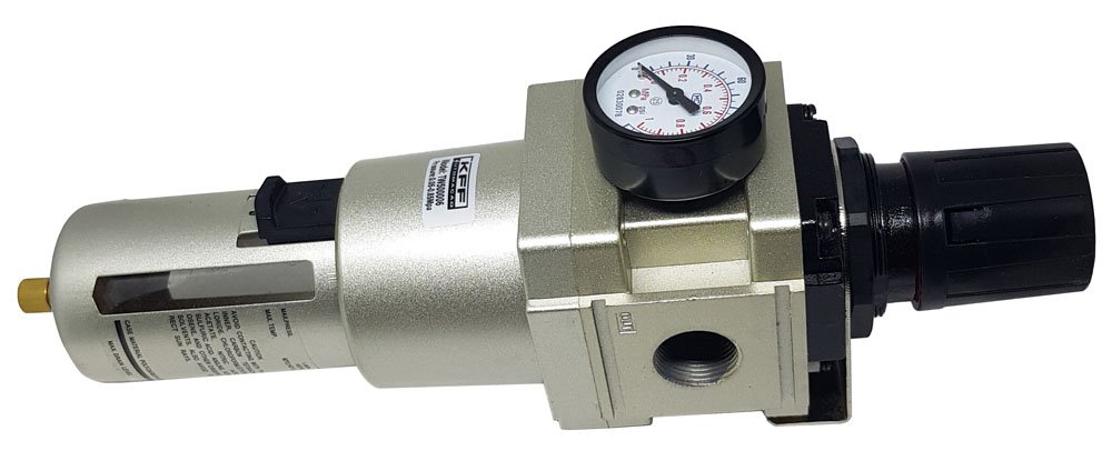 FILTRO REGULADOR COM MANÔMETRO 3/4 COPO PROTETOR ALUMÍNIO 0-10 BAR DRENO MANUAL-TW500006