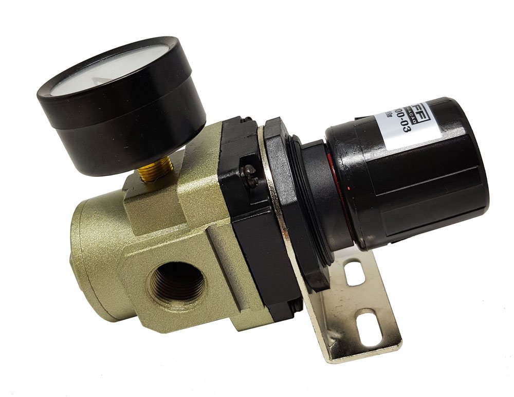 REGULADOR PRESSÃO AR COMPRIMIDO 1/4 KFF PNEUMÁTICO SÉRIE TR 0-10 BAR -TR300002