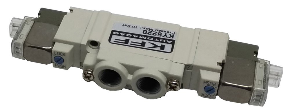 VÁLVULA DUPLO SOLENOIDE 5/2 VIAS 1/8 KFF BAIXO CONSUMO-KY522001