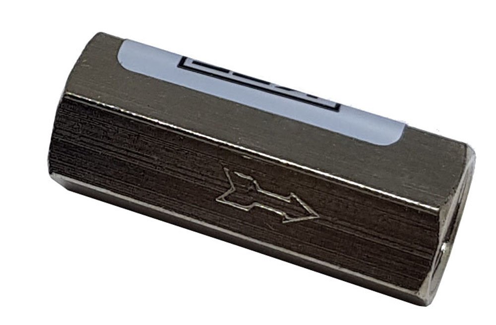 VÁLVULA RETENÇÃO AR COMPRIMIDO 1/8 KFF FÊMEA X FÊMEA CORPO SEXTAVADO 150 PSI-ACV01