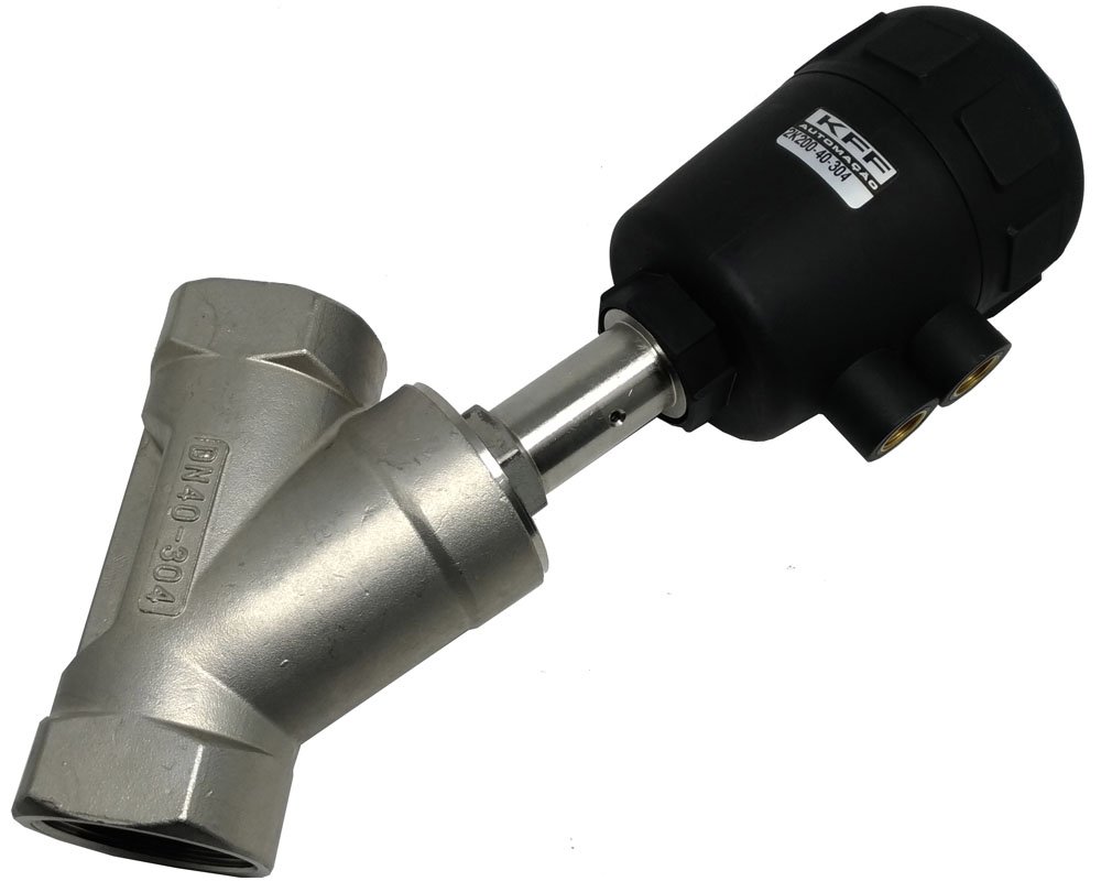 VÁLVULA ANGULAR PNEUMÁTICA 2 VIAS 11/2 INOX 304-2K20040304