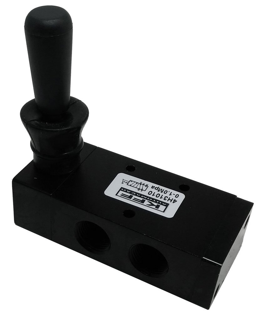 VÁLVULA MANUAL TIPO ALAVANCA TRAVA 5/2 VIAS 3/8 KFF SÉRIE 300-4H31010