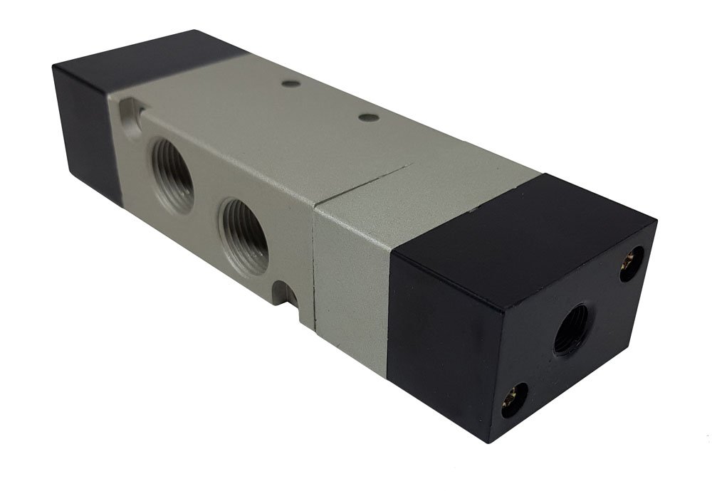 VÁLVULA DUPLO PILOTO 5/3 VIAS CENTRO ABERTO POSITIVO 3/8 KFF SÉRIE 300-4A330P10