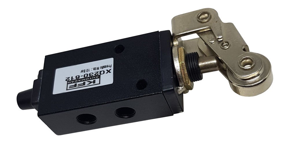 VÁLVULA PNEUMÁTICA ROLETE 3/2 KFF VIAS ROLETE MOLA 1/4 KFF-XQ230612