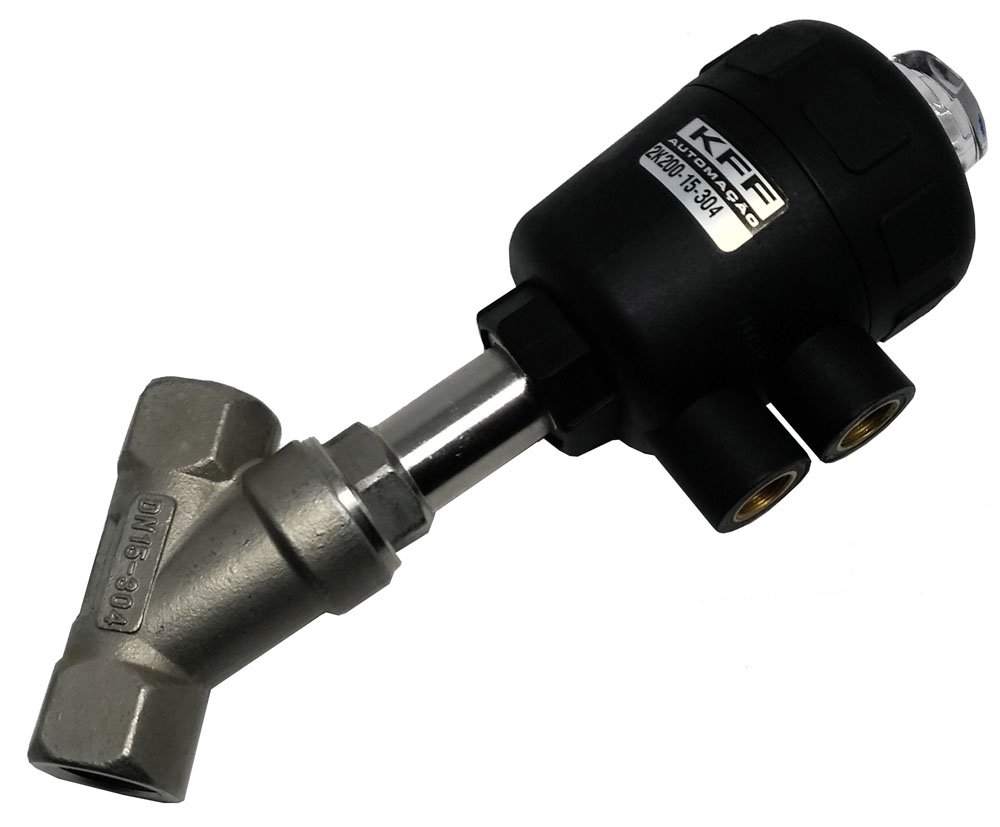 VÁLVULA ANGULAR PNEUMÁTICA 2 VIAS 1/2 INOX 304-2K20015304