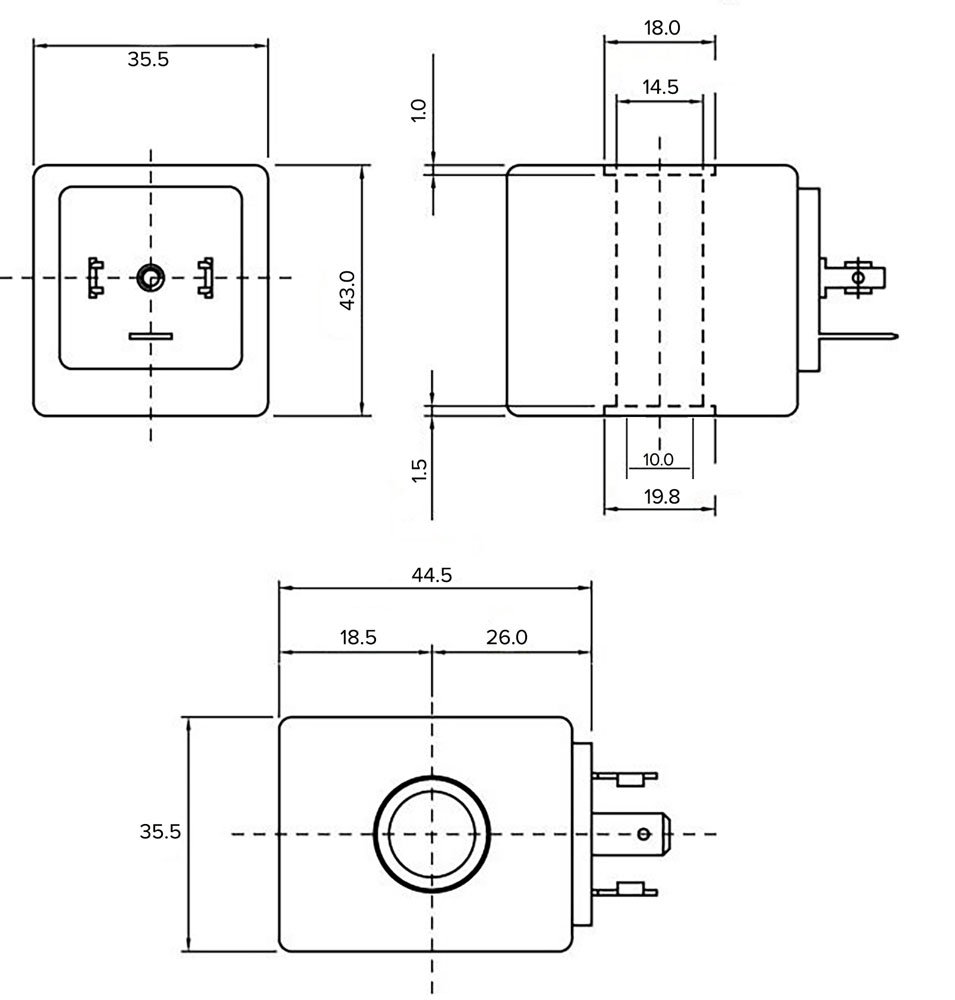 BOBINA SOLENOIDE 24VDC FURO 14MM 12.5W ALTURA 42MM-COILPU14X42DC24V