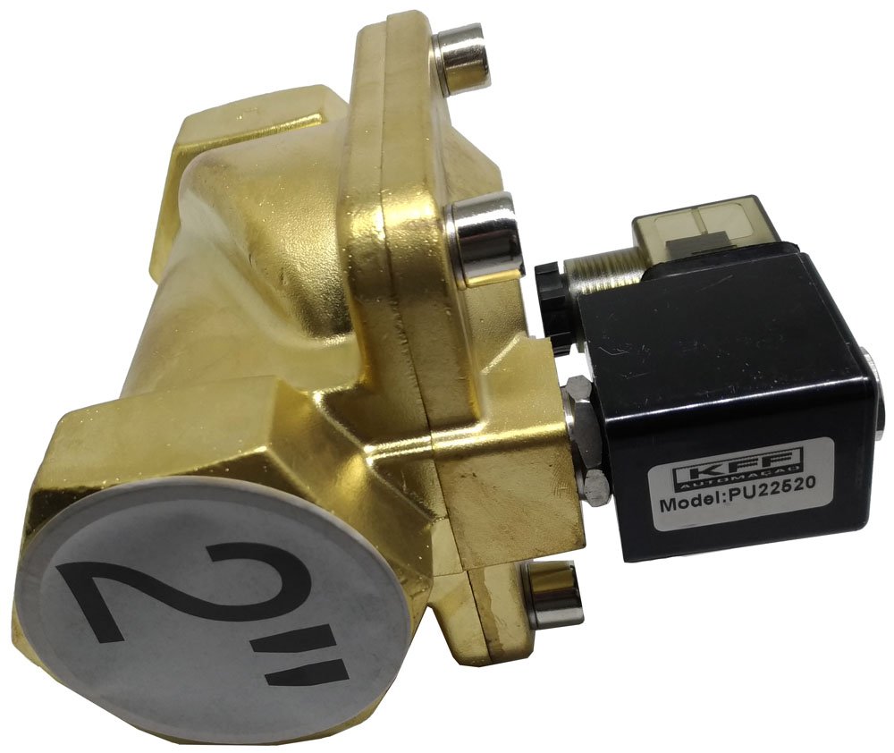 VÁLVULA SOLENOIDE 2 POLEGADAS 2/2 VIAS NF KFF AR ÁGUA ÓLEO SERVO-OPERADA -PU22520