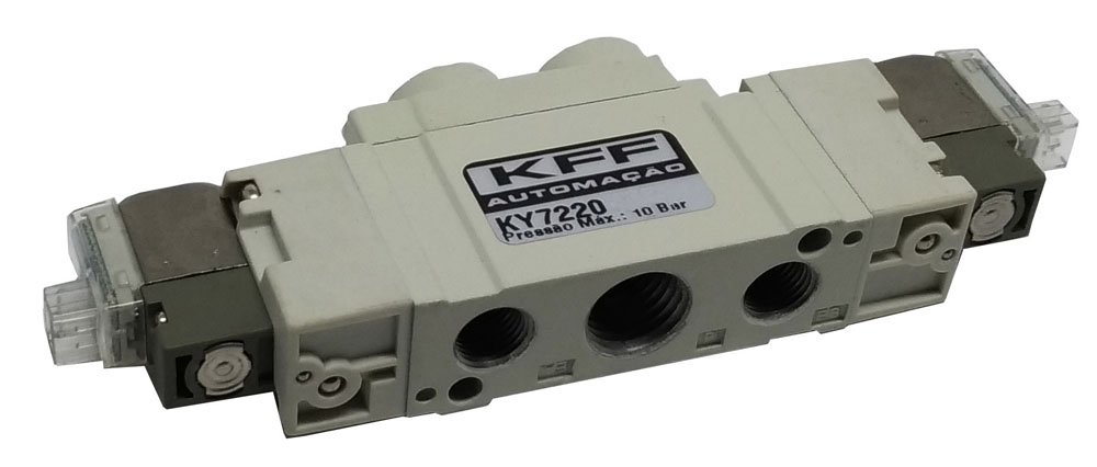 VÁLVULA DUPLO SOLENOIDE 5/2 VIAS 1/4 KFF BAIXO CONSUMO-KY722002