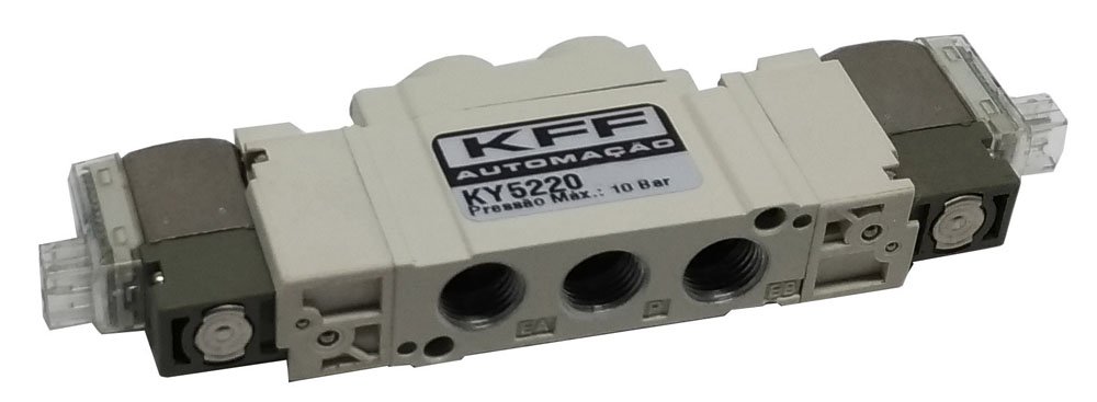 VÁLVULA DUPLO SOLENOIDE 5/2 VIAS 1/8 KFF BAIXO CONSUMO-KY522001