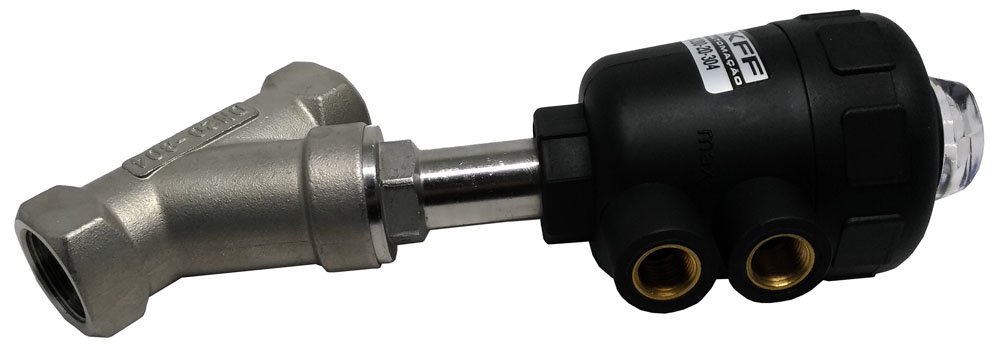 VÁLVULA ANGULAR PNEUMÁTICA 2 VIAS 3/4 INOX 304-2K20020304