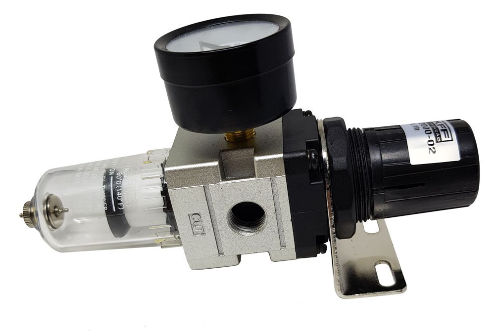 FILTRO REGULADOR DE AR 1/4 KFF COPO TRANSPARENTE TAMANHO MINI 0-10 BAR DRENO MANUAL-TW200002