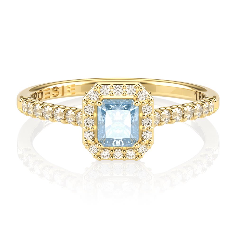 Anel de Noivado Radiant II (personalizado com Topázio Swiss e Diamantes LAB)