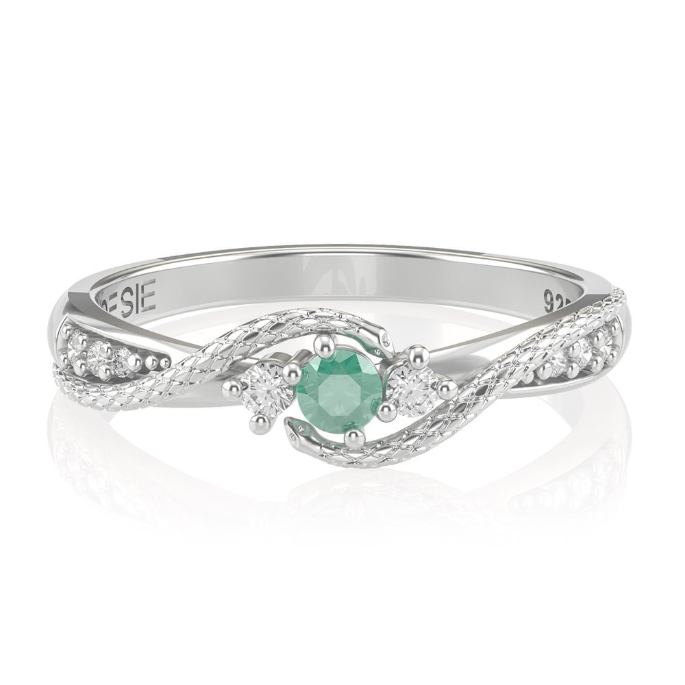  Anel de Formatura de Saúde Angitia Prata (diamantes de laboratório)