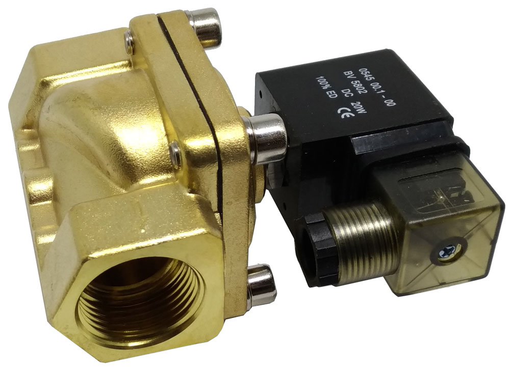 VÁLVULA SOLENOIDE 1 POLEGADA 2/2 VIAS NF KFF AR ÁGUA ÓLEO AÇÃO DIRETA-PU22008