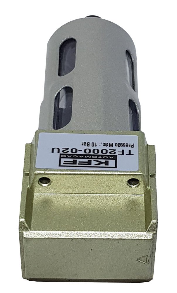 FILTRO DE AR COMPRIMIDO PARA COMPRESSOR 1/4 KFF COM PROTETOR ALUMÍNIO 0-10 BAR DRENO MANUAL-TF20000