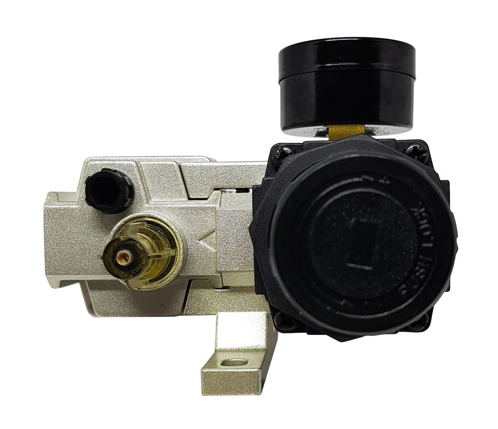 CONJUNTO LUBRIFIL 1/4 KFF COPO PROTETOR ALUMÍNIO TAMANHO MÉDIO 0-10 BAR DRENO MANUAL-TC301002